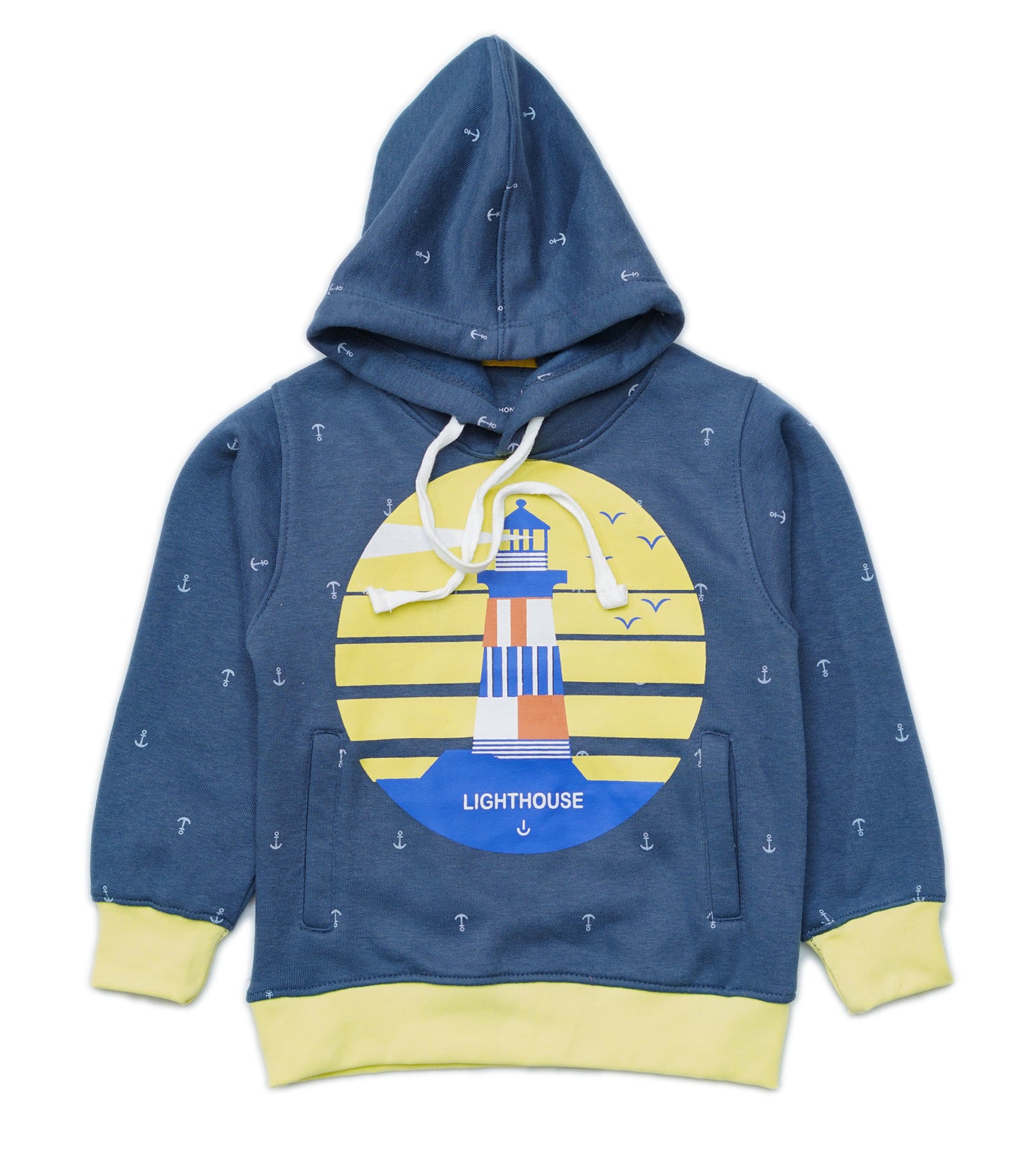 BOYS ANCHOR PRINTED LIGHT HOUSE HOODIE