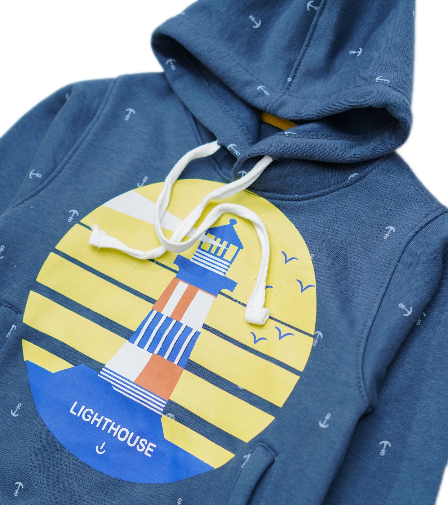 BOYS ANCHOR PRINTED LIGHT HOUSE HOODIE