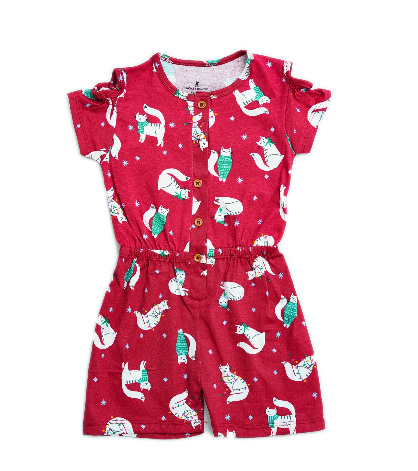 GIRLS CAT PRINTED JUMPSUIT