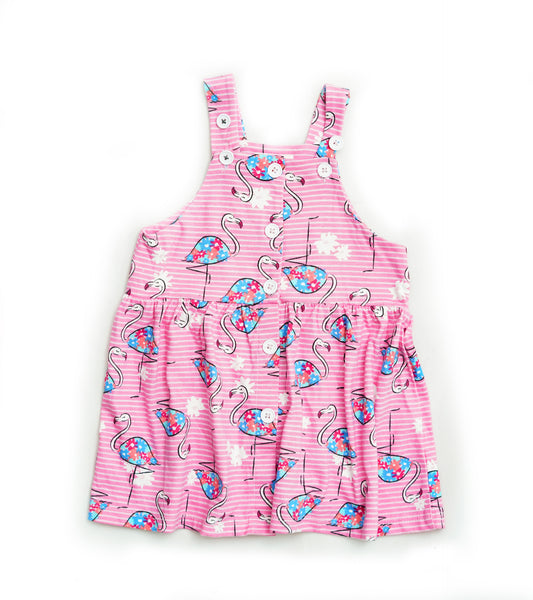 GIRLS FLAMINGO PINAFORE DRESS