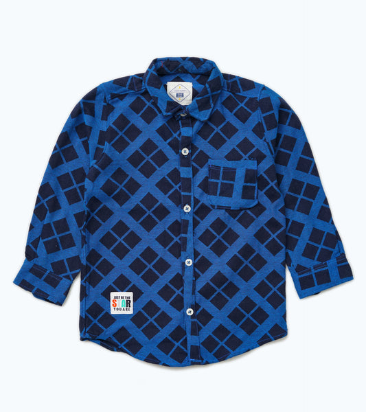 BOYS FLANNEL BLOCK PRINTED SHIRT