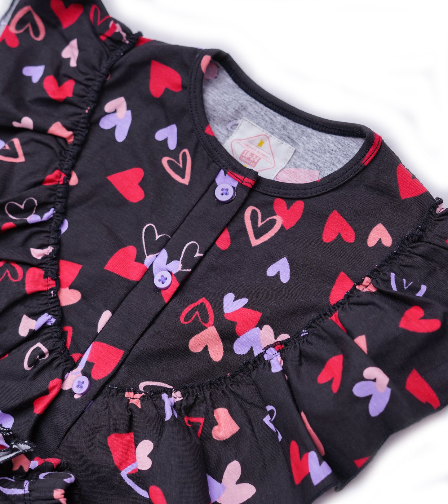 GIRLS HEART PRINTED 2PC TOP & SHORTS