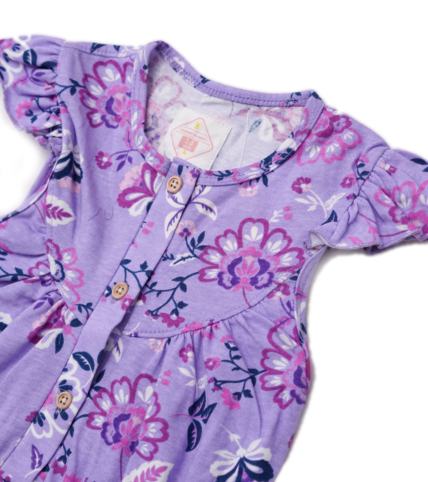 GIRLS PURPLE PRINTED JUMPSUIT