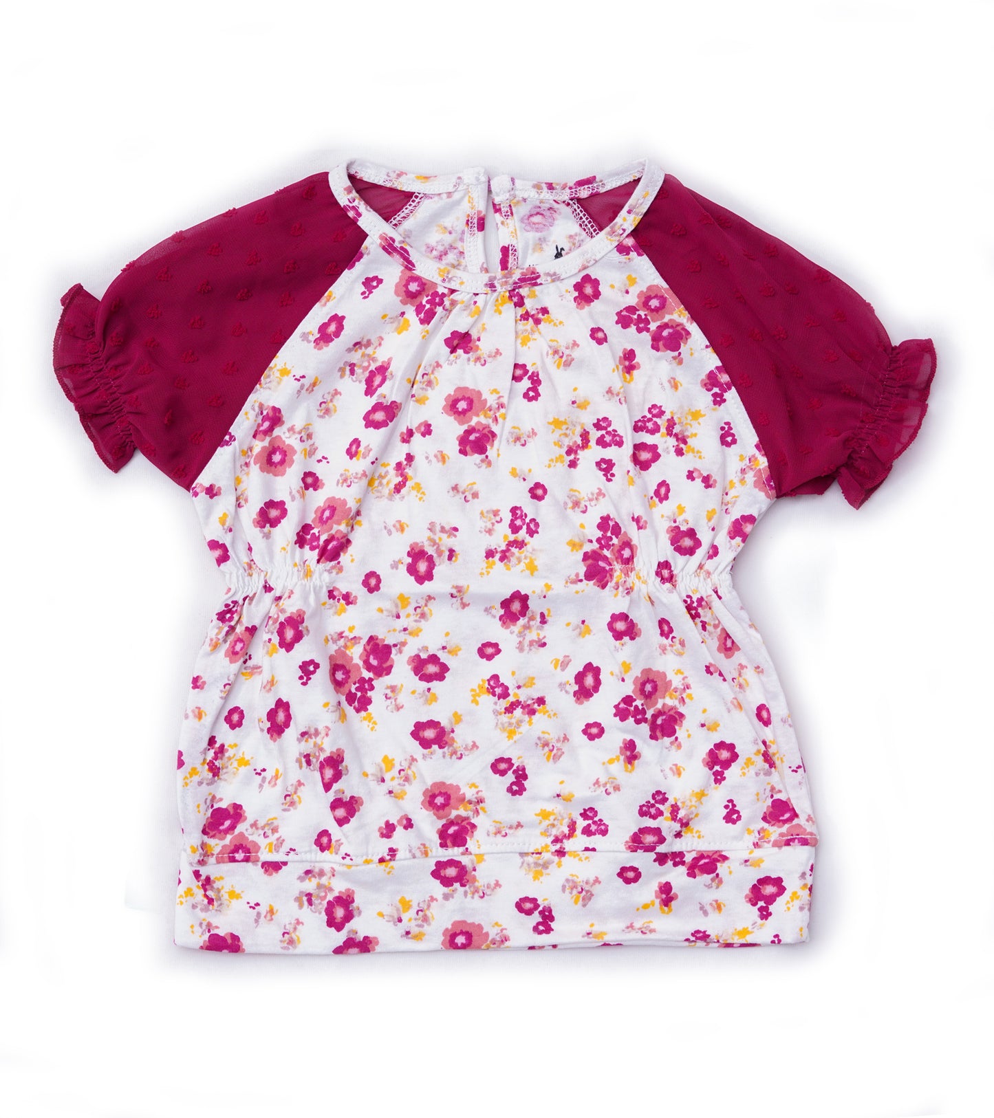 GIRLS RED FLORAL PRINTED TOP