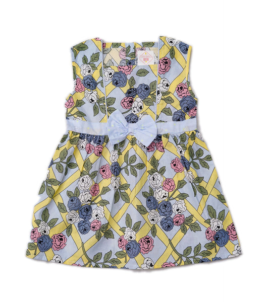 GIRLS PRINTED BOW SKY BLUE TOP