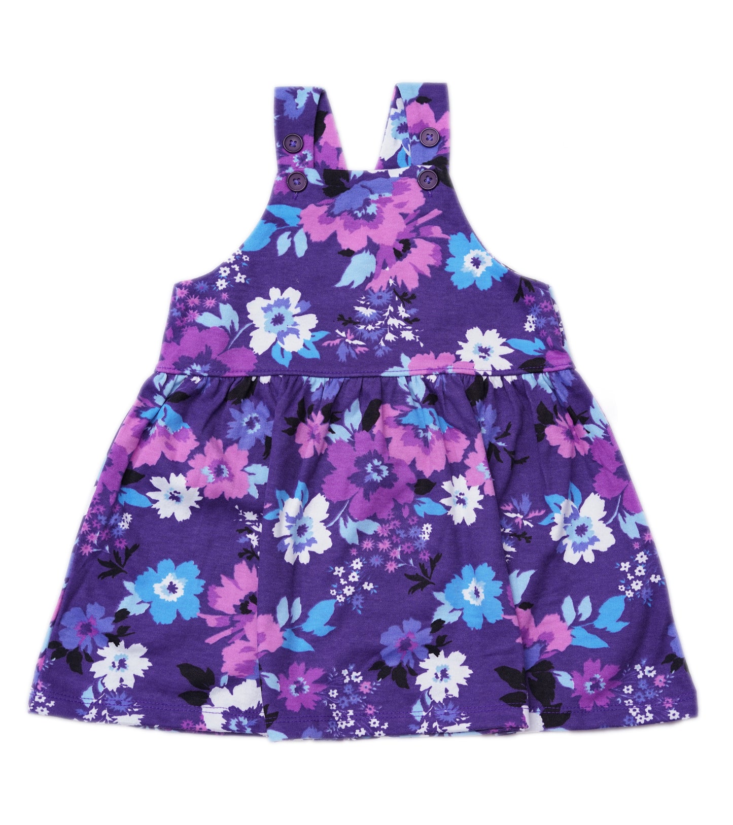 GIRLS PURPLE PRINTED PINAFORE DRESS