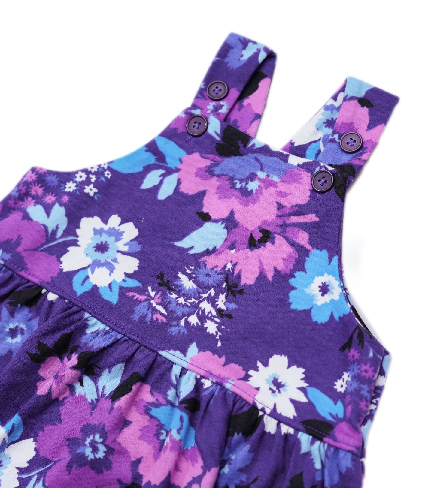 GIRLS PURPLE PRINTED PINAFORE DRESS