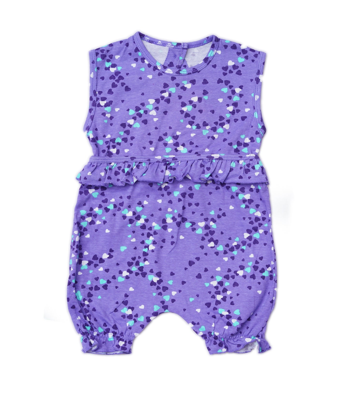 GIRLS HEART PRINTED PURPLE JUMPSUIT