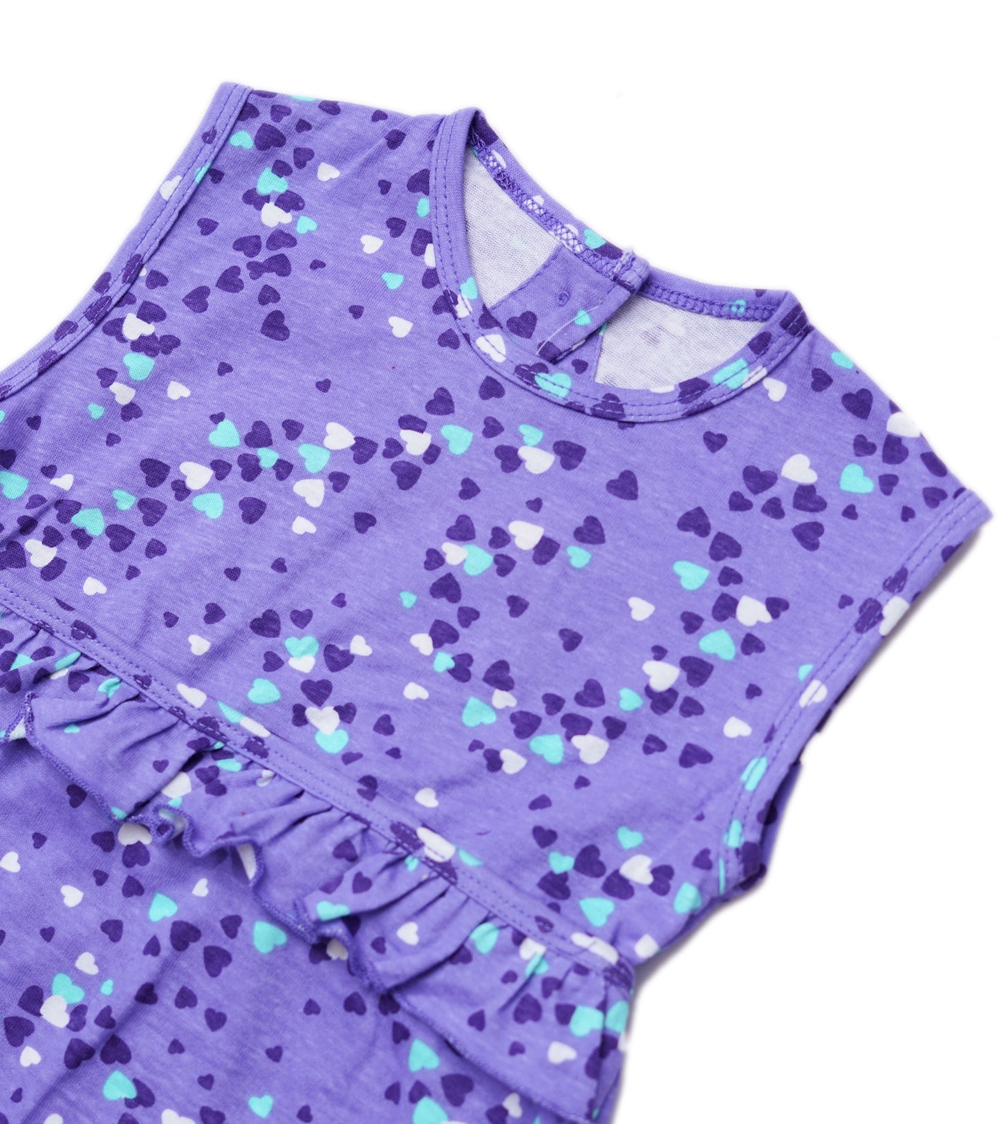 GIRLS HEART PRINTED PURPLE JUMPSUIT