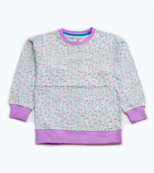 GIRLS HEART FLORAL PRINTED SWEATSHIRT