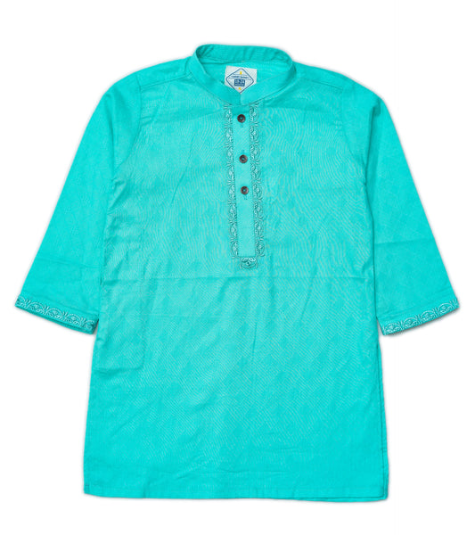 BOYS FEROZI SELF COTTON EMB KURTA