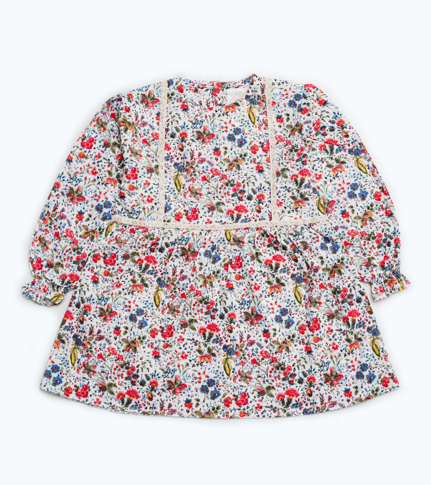 GIRLS PRINTED FLANNEL FLORAL TOP