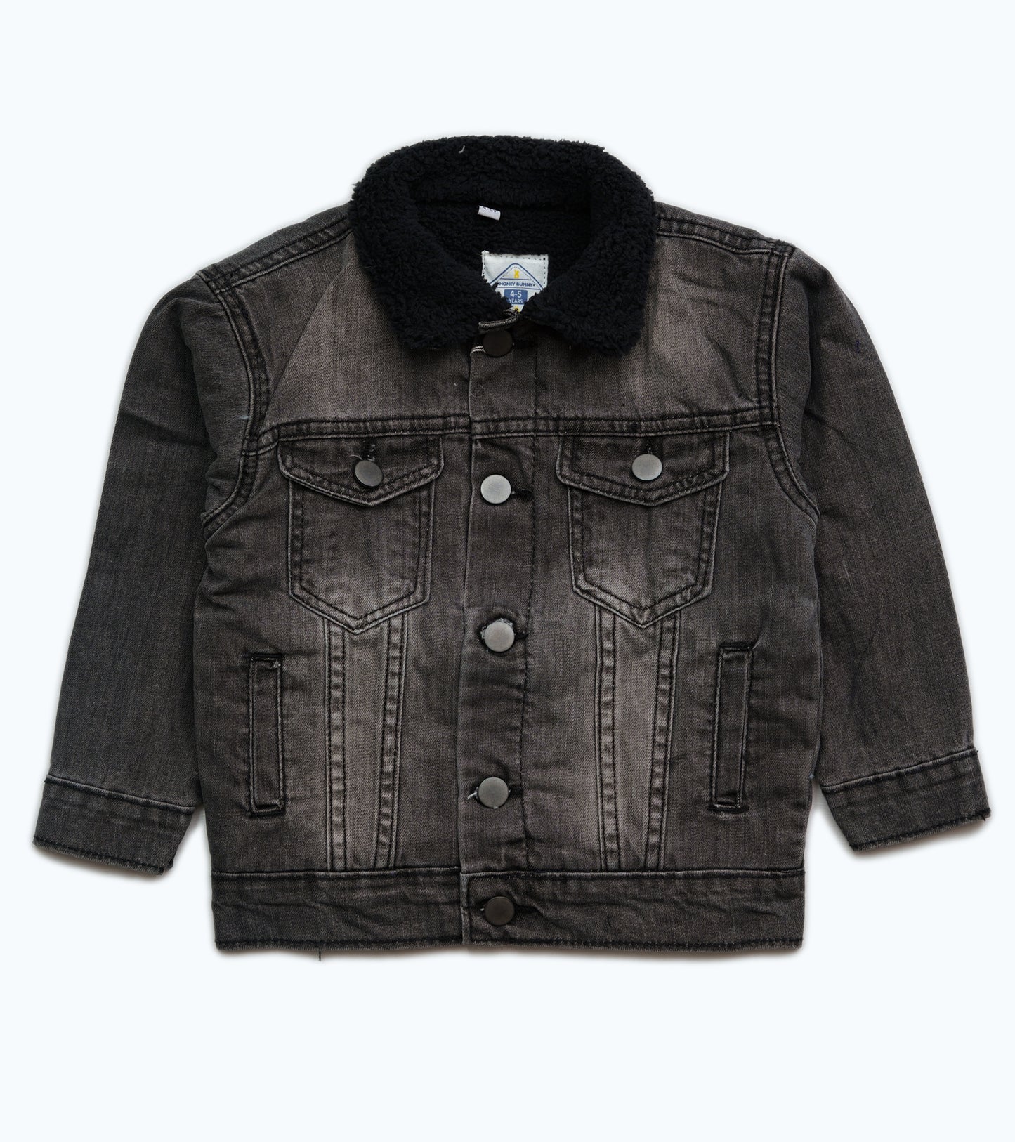 BOYS CHARCOAL GRAY FUR JACKET