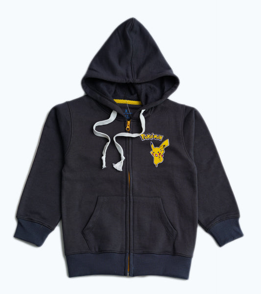 BOYS GRAY POKEMON ZIPPER HOODIE