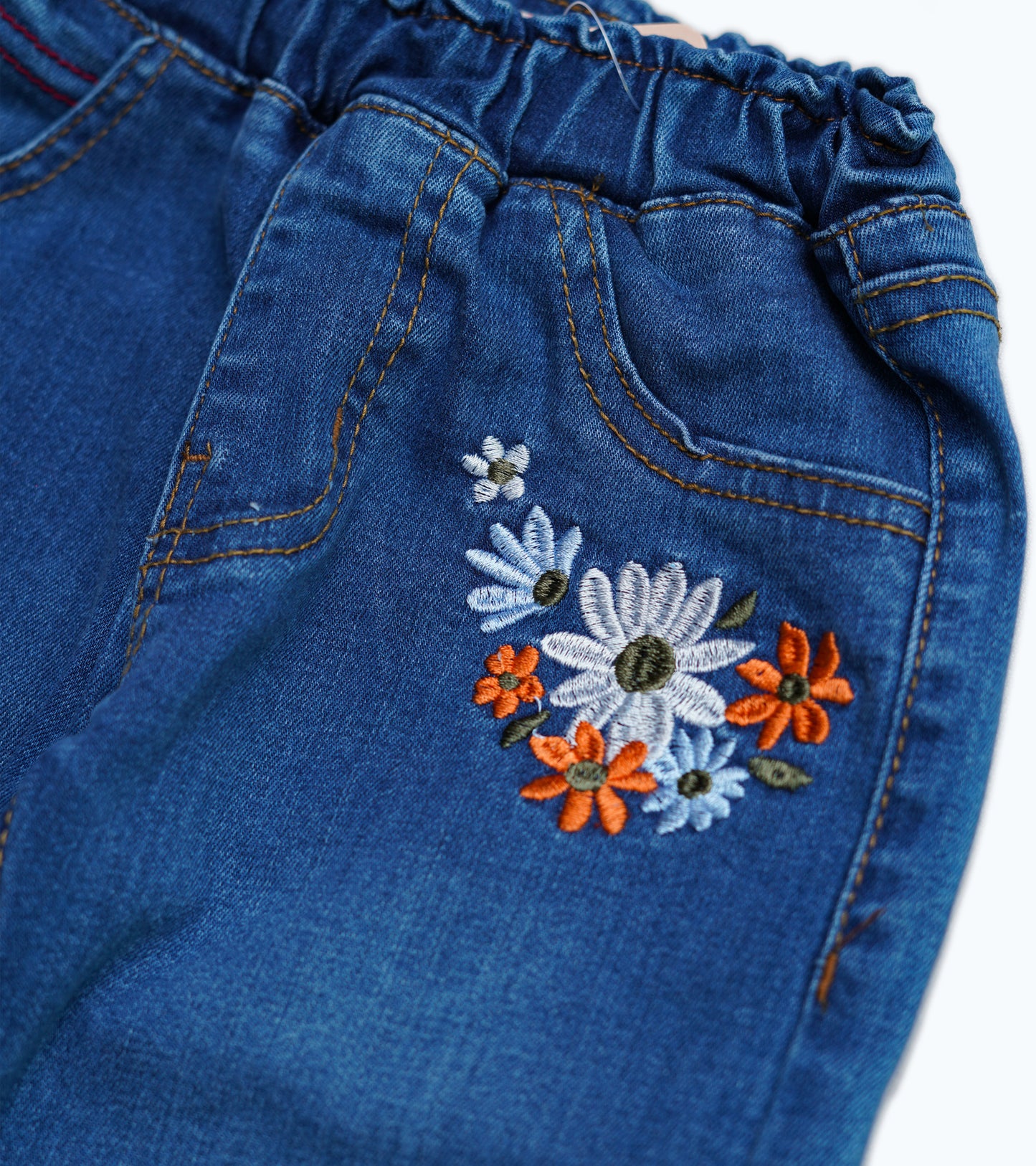 FLORAL EMB BLUE JEGGING