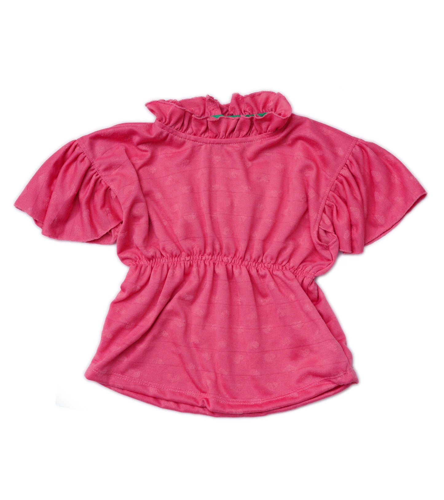 GIRLS HEART EMBOSSED PEACH TOP