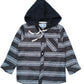 BOYS BLACK HOODED FLANNEL CHECK SHIRT