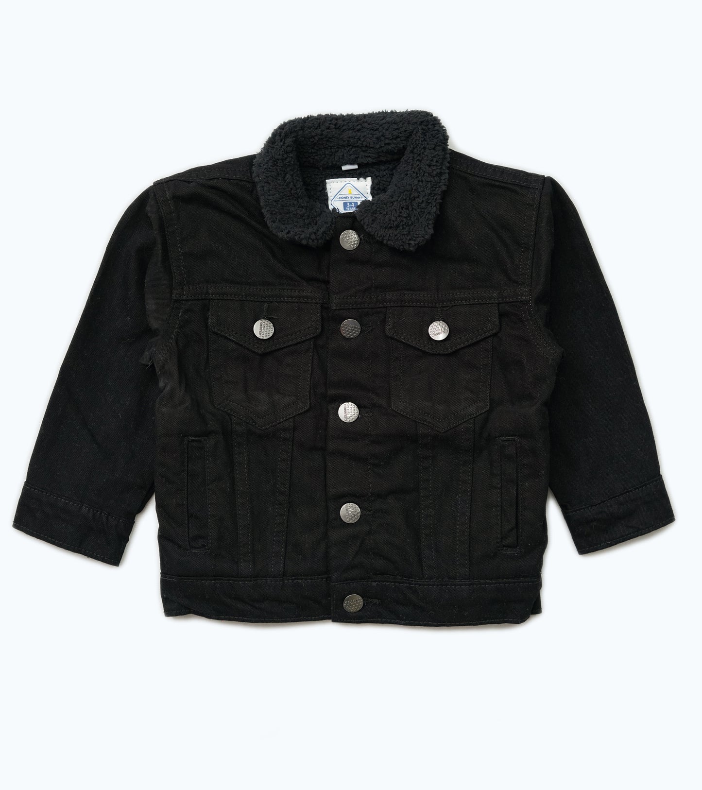 BOYS BLACK FUR DENIUM JACKET