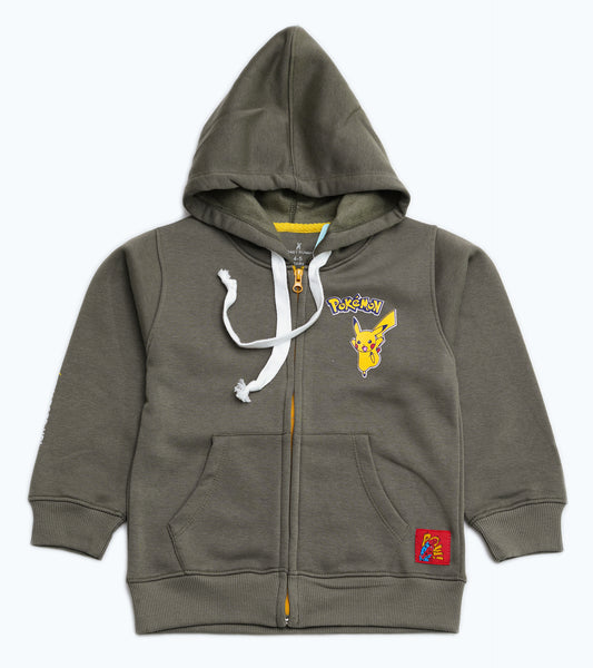 BOYS OLIVE POKEMON ZIPPER HOODIE