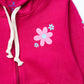 GIRLS FLORAL HOT PINK HOODIE