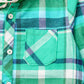 BOYS FLANNEL GREEN HOODED CHECK SHIRT