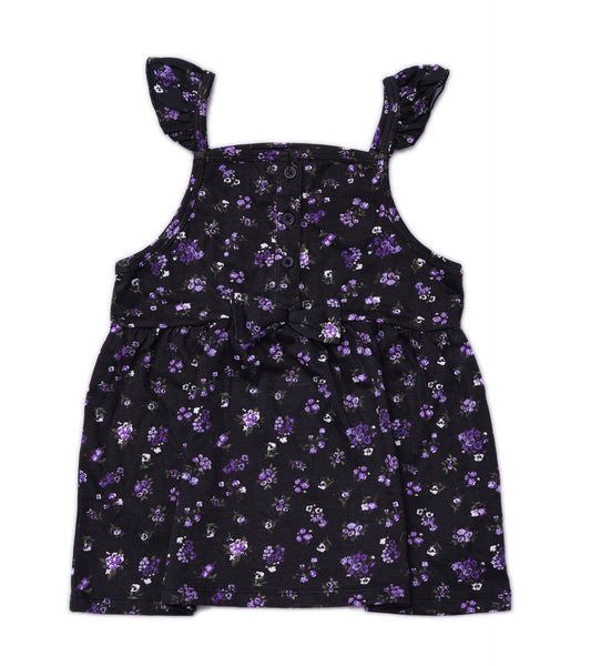 GIRLS BLACK FLORAL PRINTED TOP