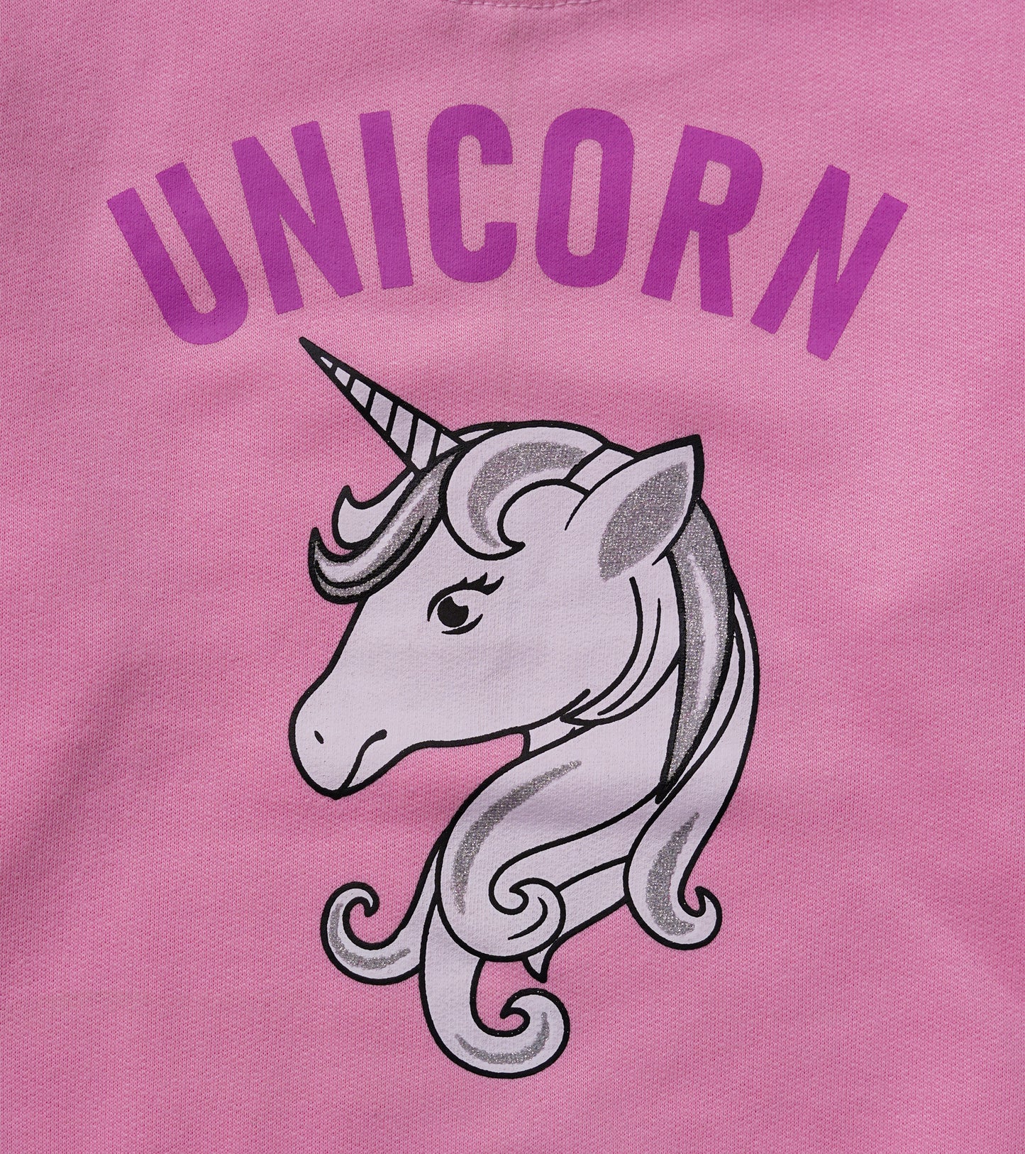 GIRLS UNICORN PINK FLEECE SWEAT SHIRT