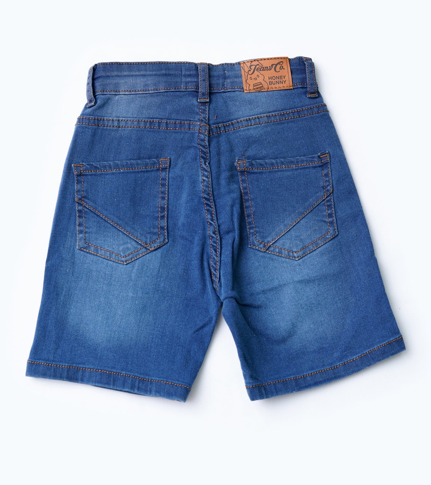 GIRLS BUTTERFLY EMB D-BLUE DENIUM SHORTS