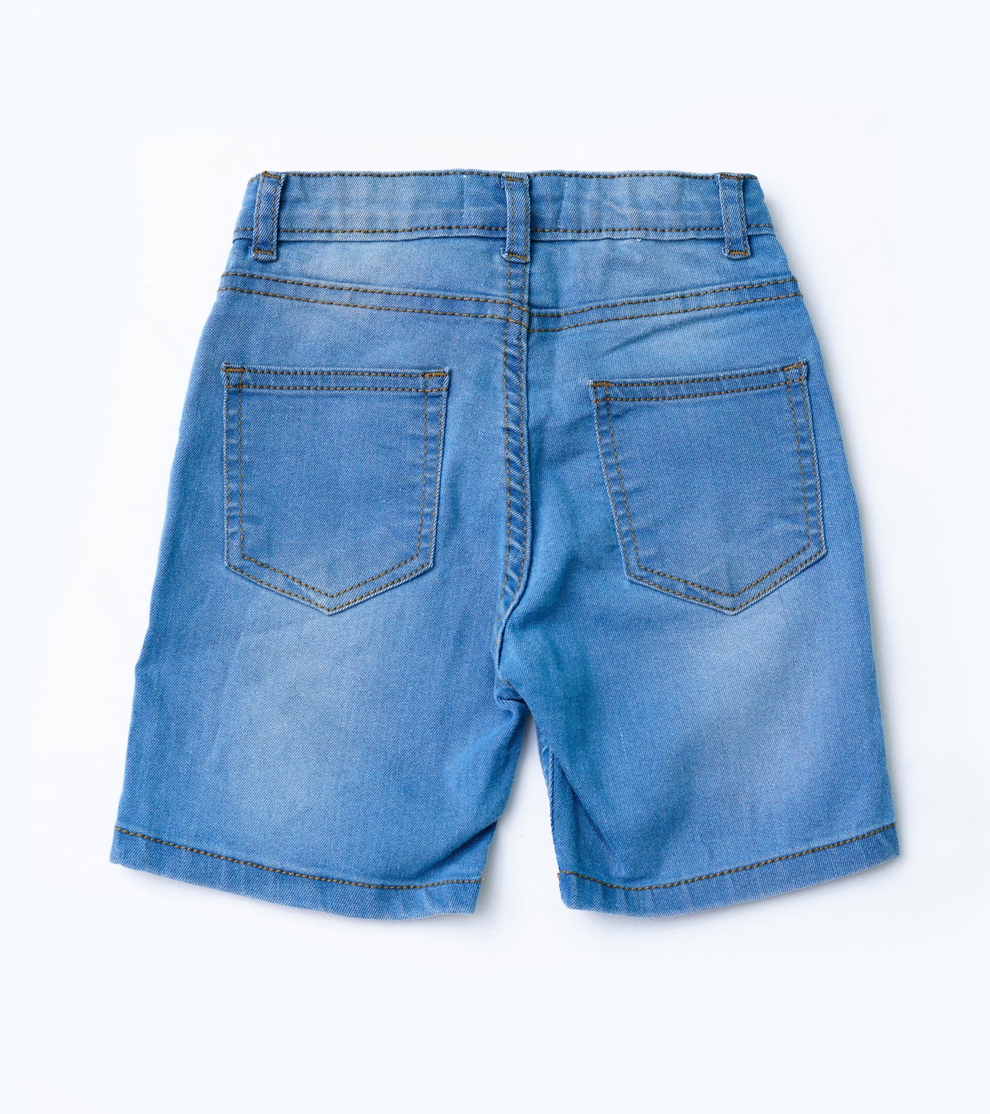 GIRLS BUTTERFLY EMB L-BLUE DENIUM SHORTS