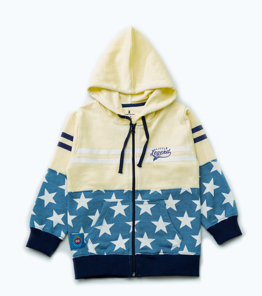 LITTLE LEGEND STAR PRINTED ZIPPER HOODIE