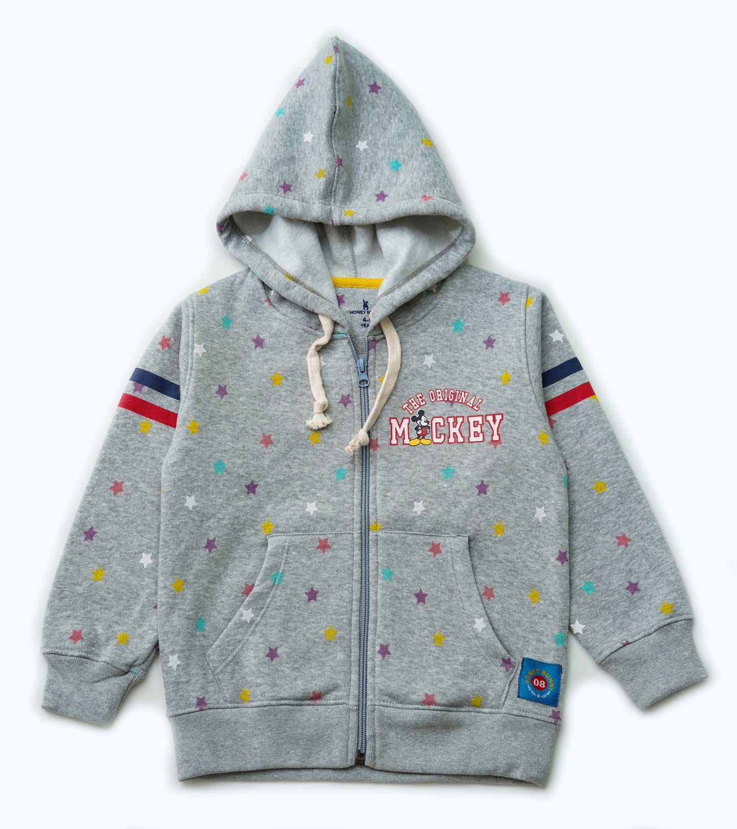 THE MICKEY STAR PRINTED ZIPPER HOODED