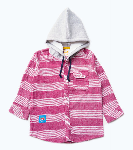 BOYS FLANNEL HOODED SHIRT