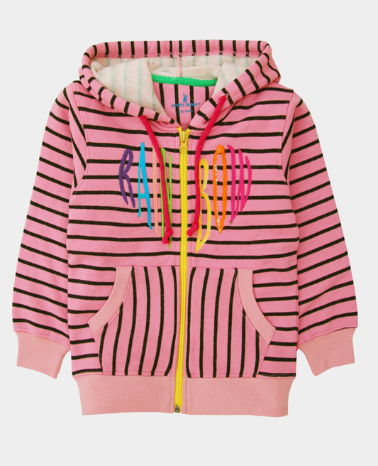 GIRLS RAINBOW EMBROIDERY HOODIE