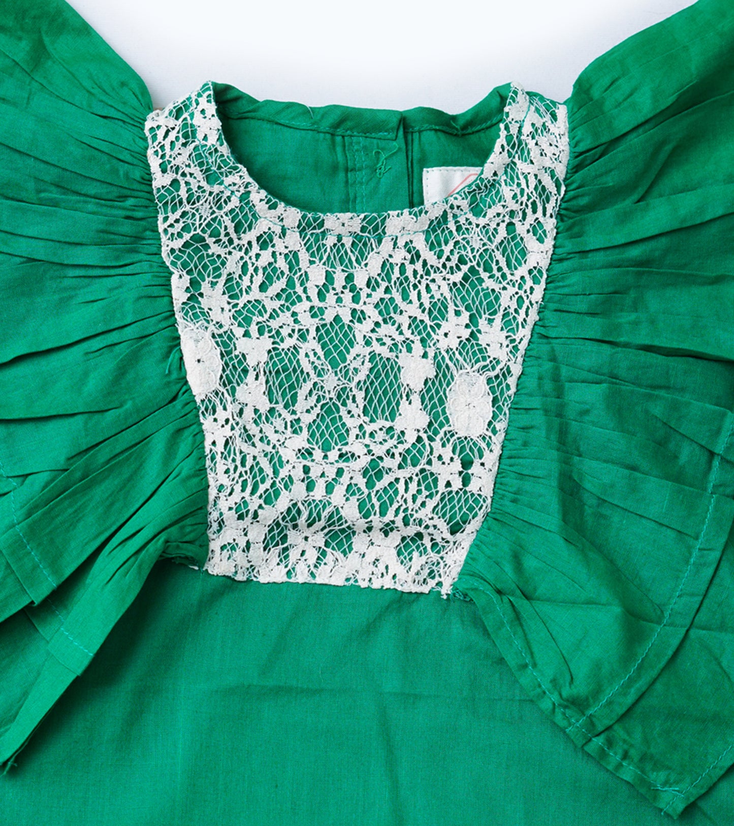 GIRLS GREEN LACE TOP