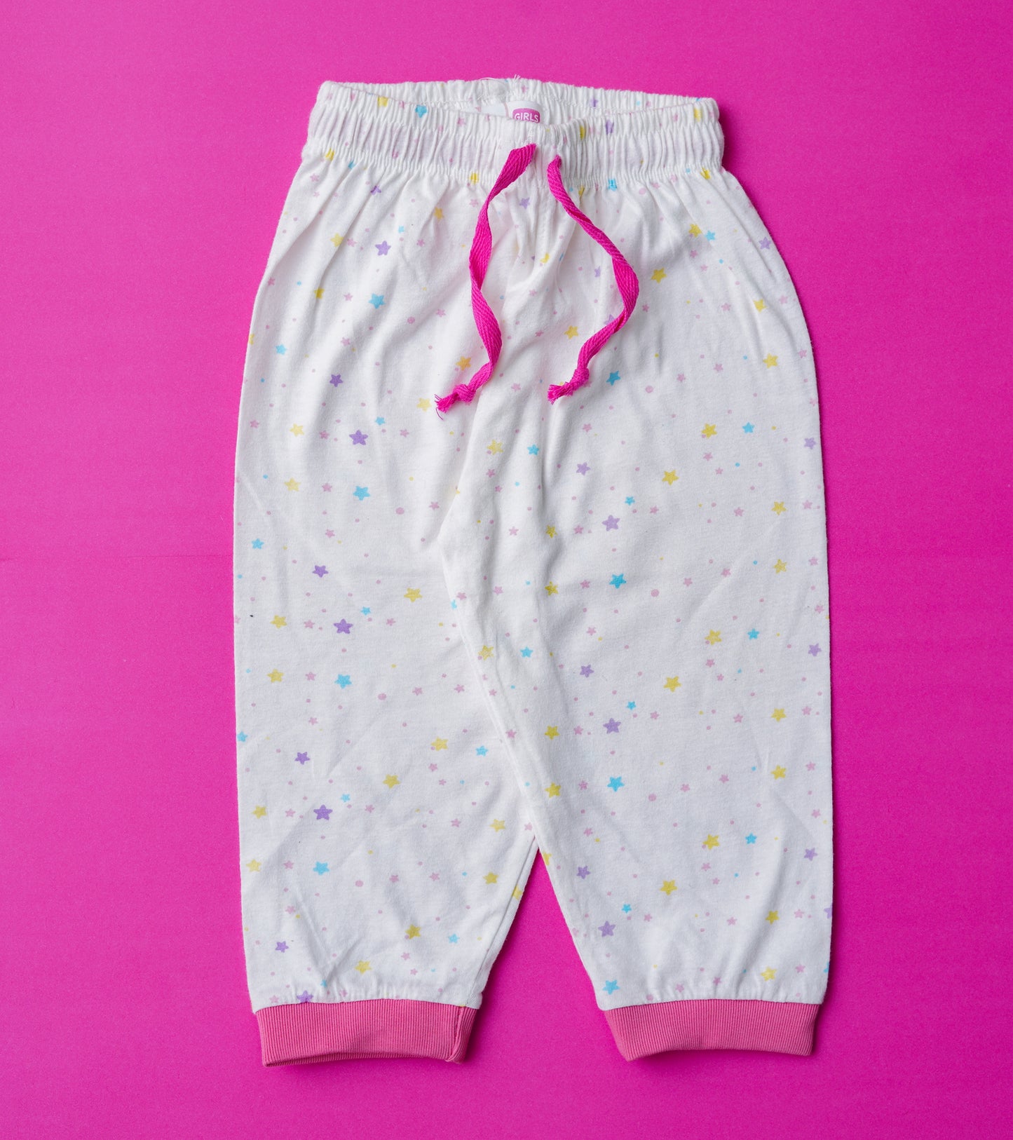 GIRLS STAR PRINTED JERSEY TROUSER