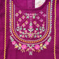 GIRLS KHADDAR PURPLE EMB TOP