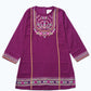 GIRLS KHADDAR PURPLE EMB TOP