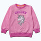 GIRLS UNICORN PINK FLEECE SWEAT SHIRT