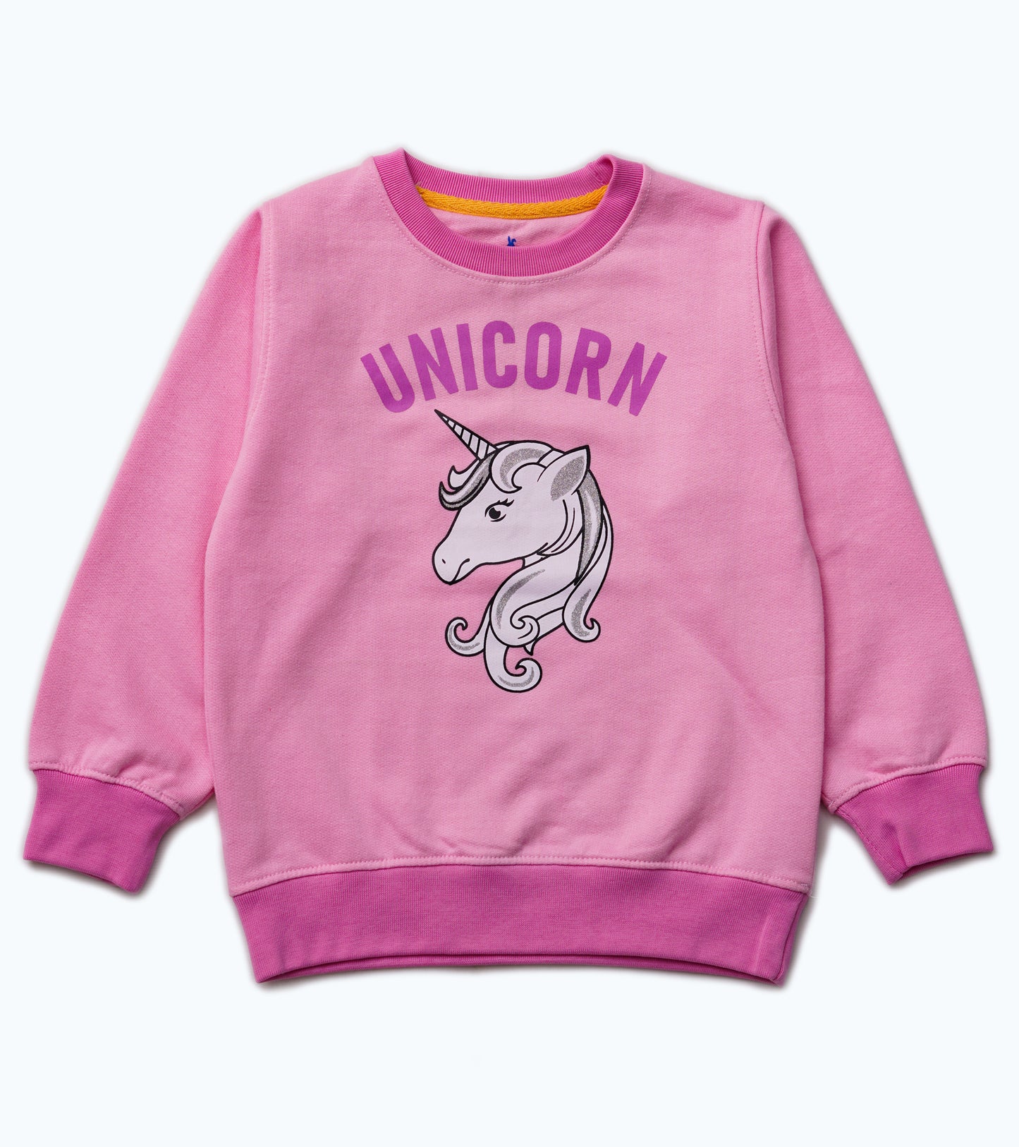 GIRLS UNICORN PINK FLEECE SWEAT SHIRT