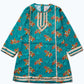 GIRLS KHADDAR PRINTED GOLDEN LACE KURTI