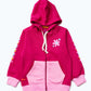 GIRLS FLORAL HOT PINK HOODIE