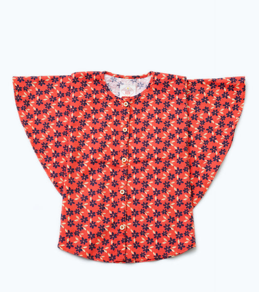 GIRLS KAFTAN FLOWER PRINTED TOP